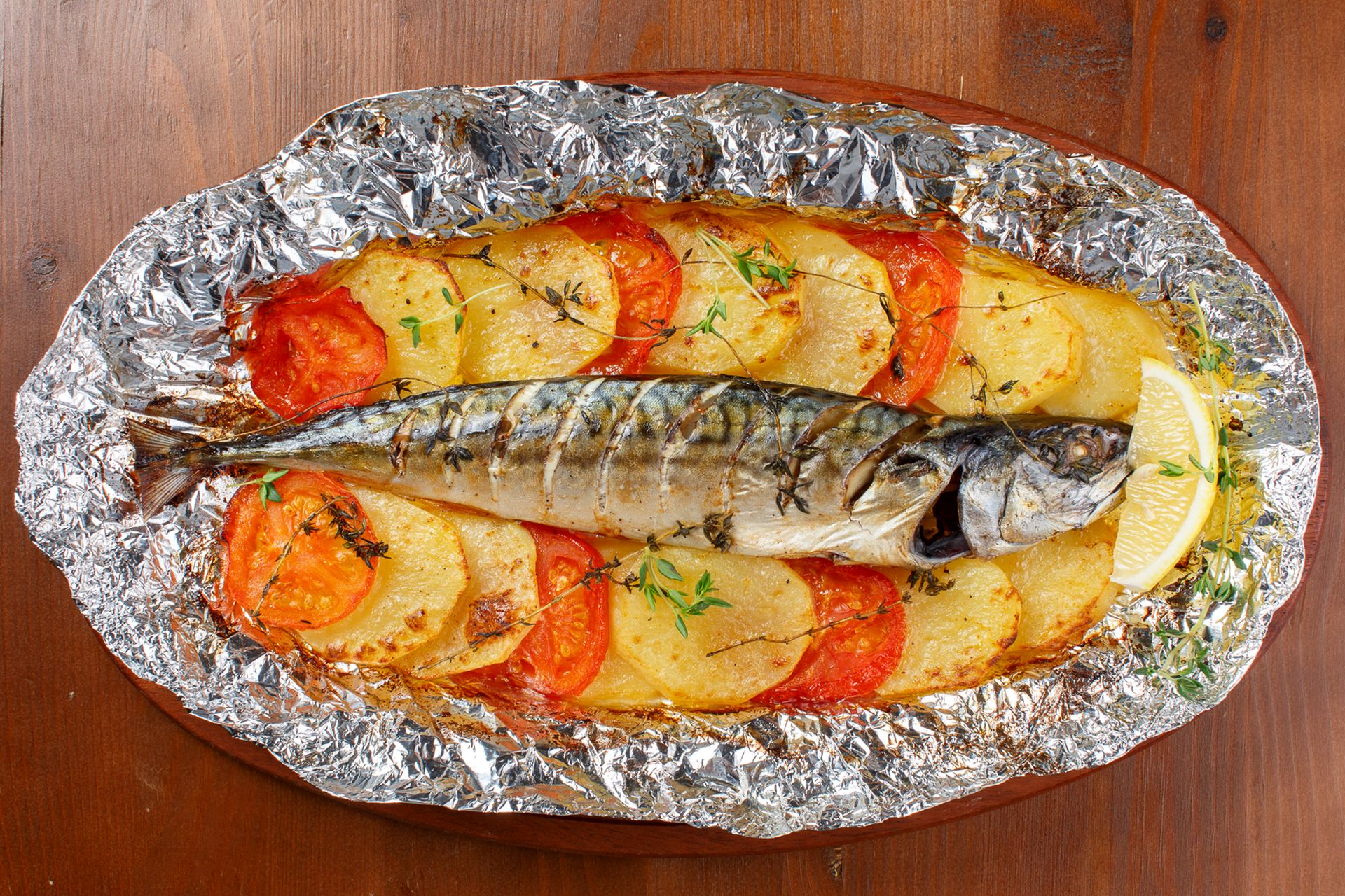 Baked mackerel